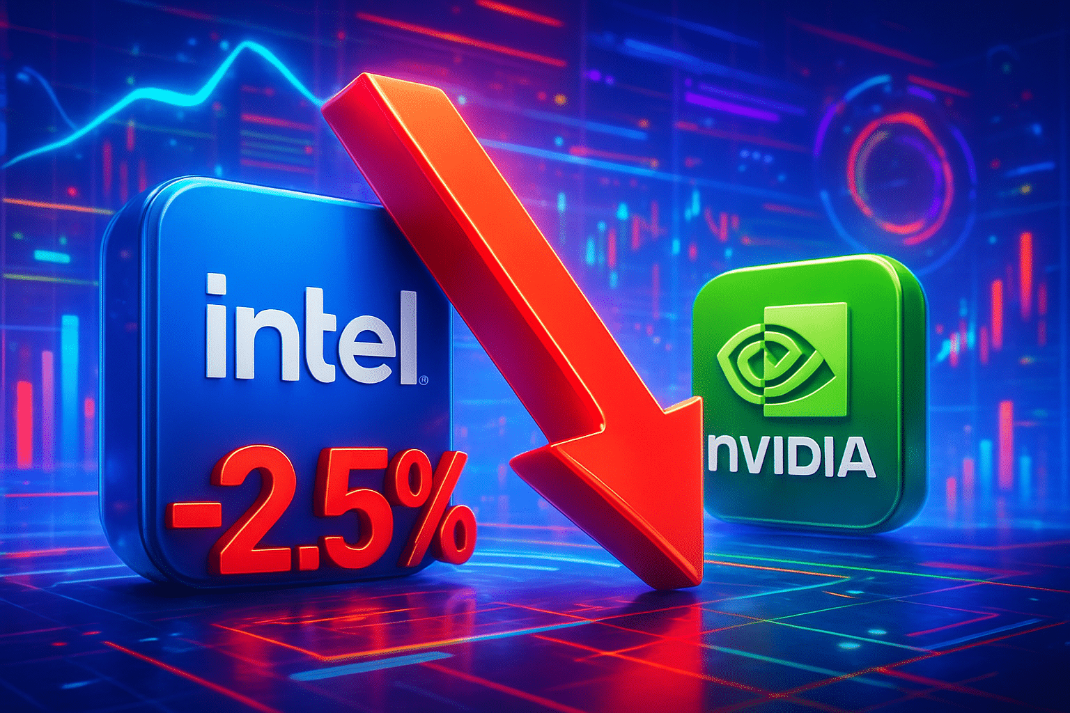 Cổ phiếu Intel giảm 2,5% sau khi Nvidia tạm dừng Cổ phiếu Intel giảm 2,5% sau khi Nvidia tạm dừng thử chip 18A