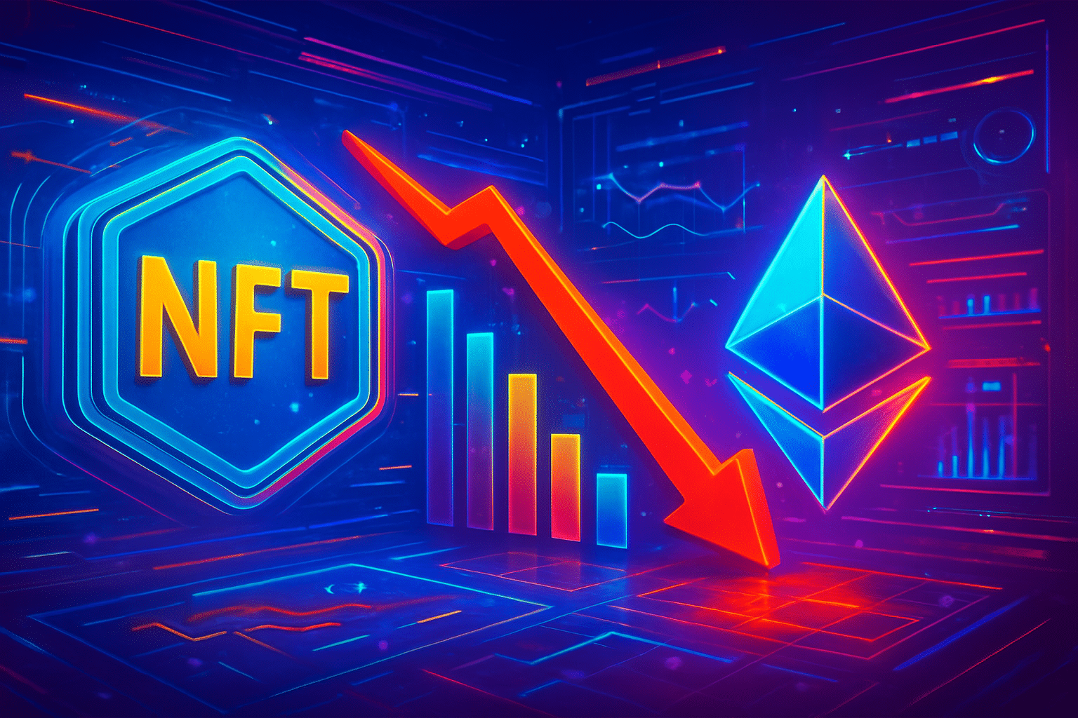 Doanh số NFT giảm nhẹ khi doanh số trên Ethereum Doanh số NFT giảm nhẹ khi doanh số trên Ethereum lao dốc 24%