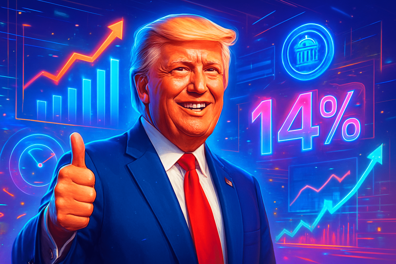 Trump ca ngợi thuế quan tạo giàu có, Fed giảm Trump ca ngợi thuế quan tạo giàu có, Fed giảm lãi suất chỉ 14%