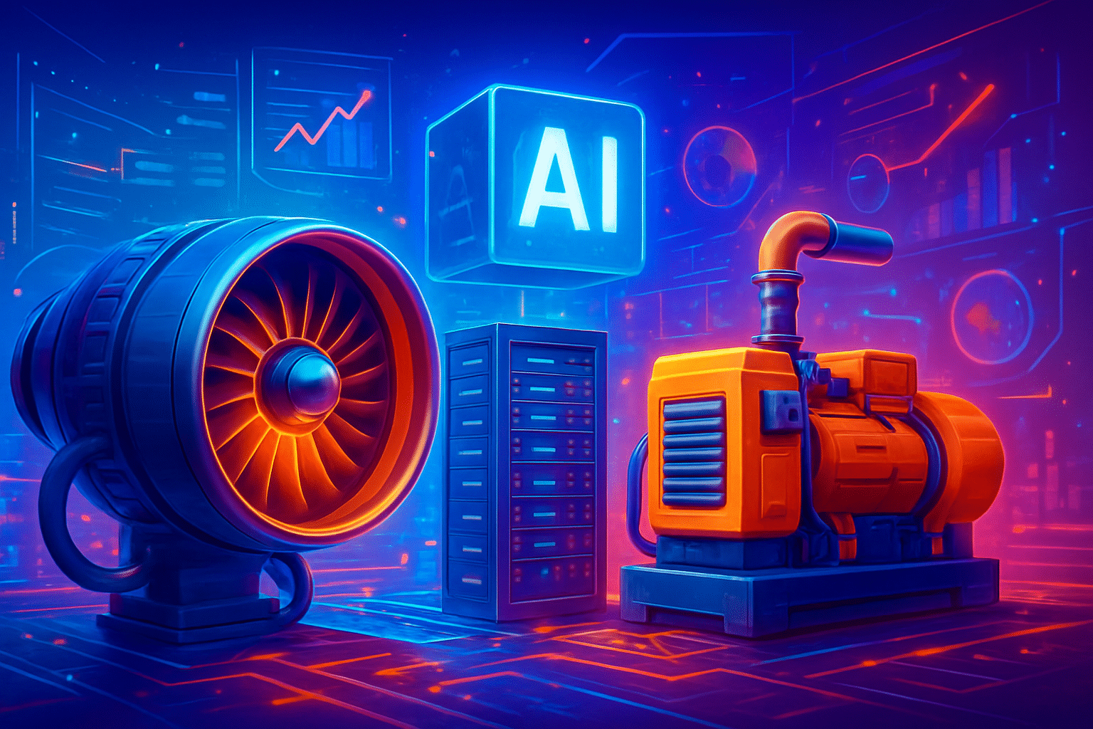 Trung tâm dữ liệu dùng động cơ phản lực, máy Trung tâm dữ liệu dùng động cơ phản lực, máy phát diesel vì AI ngốn điện