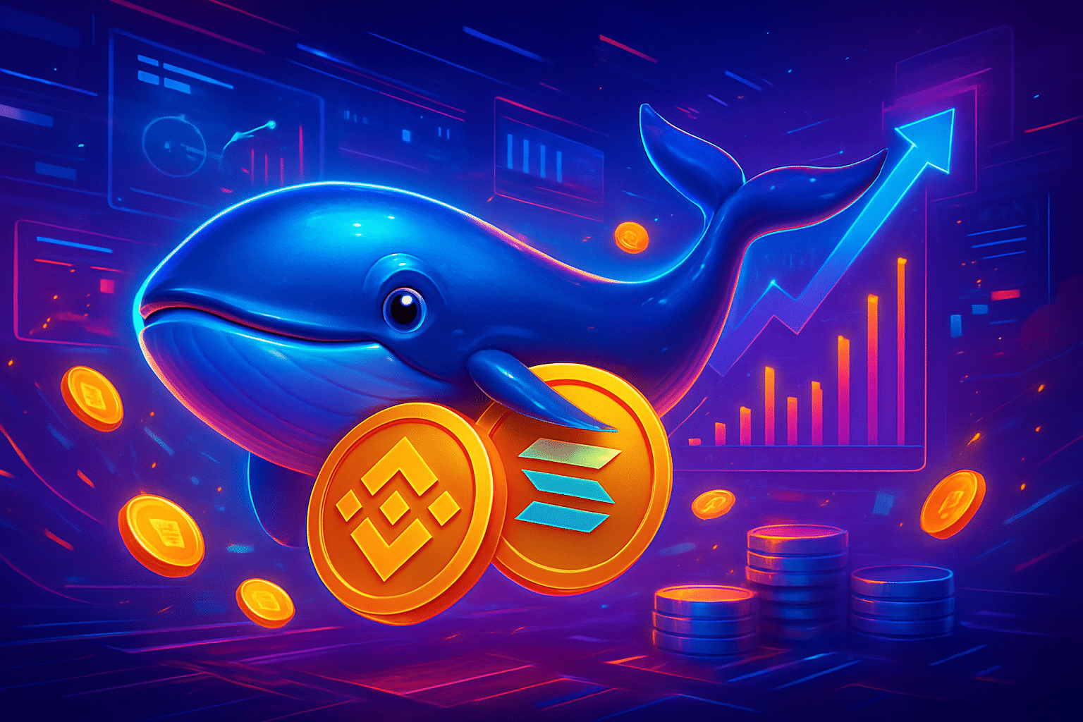 Cá voi crypto gom mạnh token giá thấp trên BSC Cá voi crypto gom mạnh token giá thấp trên BSC và Solana