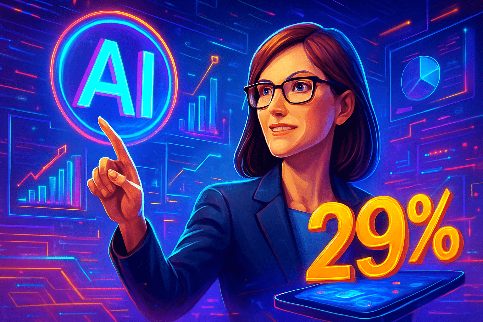 Cathie Wood đặt cược AI, vượt fintech truyền thống với Cathie Wood đặt cược AI, vượt fintech truyền thống với lãi 29%