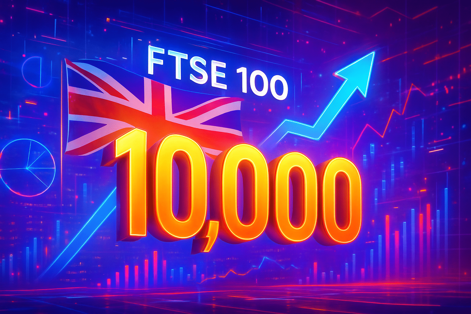 Chỉ số FTSE 100 của Anh lần đầu vượt mốc Chỉ số FTSE 100 của Anh lần đầu vượt mốc 10.000 điểm
