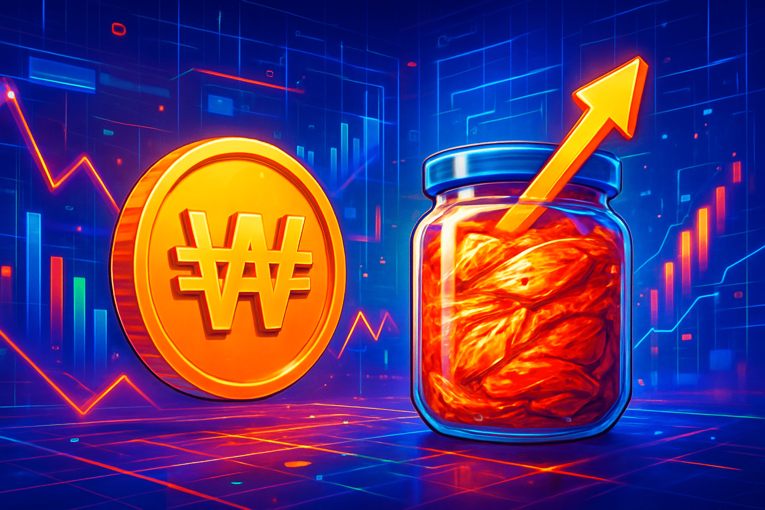 Đồng won Hàn Quốc rơi xuống mức giảm tệ nhất Đồng won Hàn Quốc rơi xuống mức giảm tệ nhất châu Á, kimchi premium đảo chiều tăng