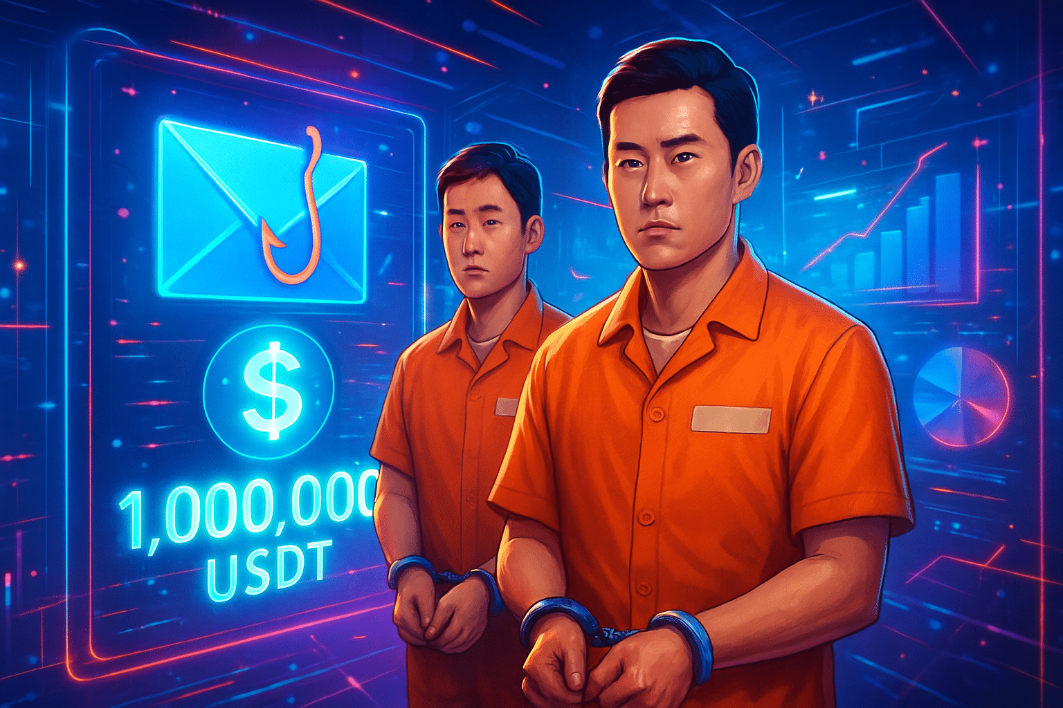 Hai người bị tù ở Hàn Quốc vì lừa đảo phishing 1 triệu USDT