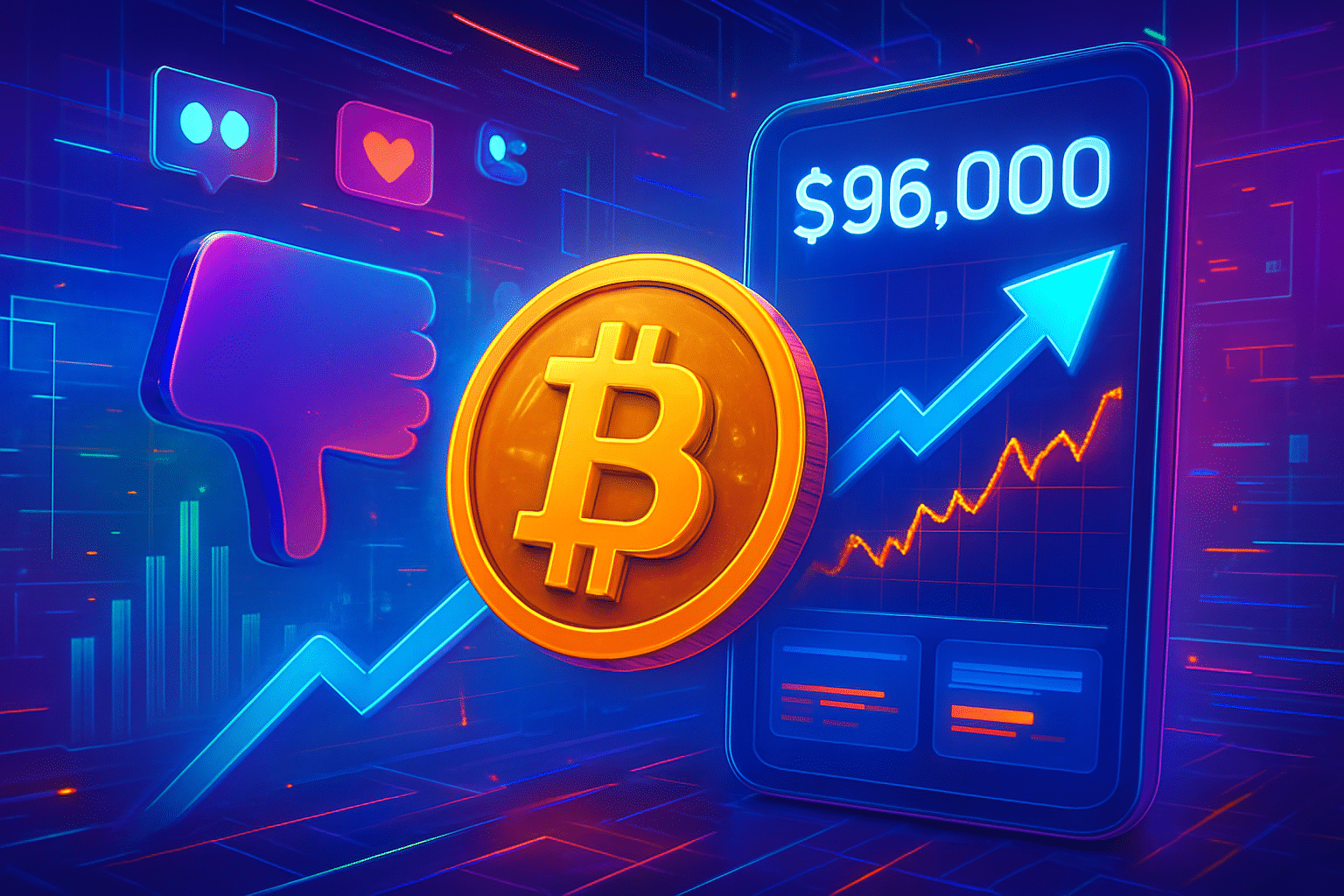 Mạng xã hội chuyển bi quan khi Bitcoin phục hồi Mạng xã hội chuyển bi quan khi Bitcoin phục hồi trên 96.000 USD