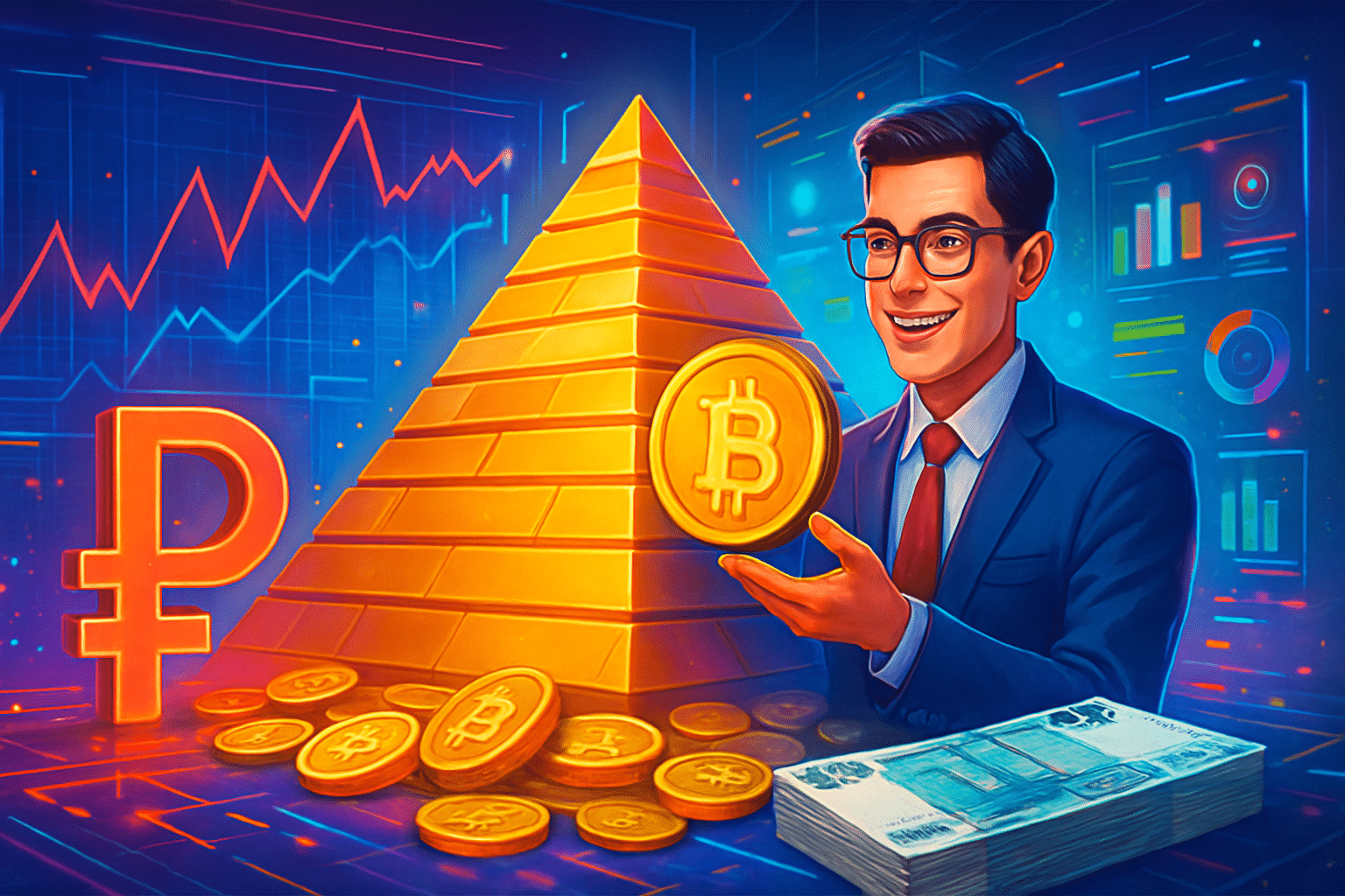 Mô hình kim tự tháp giả làm môi giới crypto Mô hình kim tự tháp giả làm môi giới crypto lừa 1 tỷ ruble ở Nga