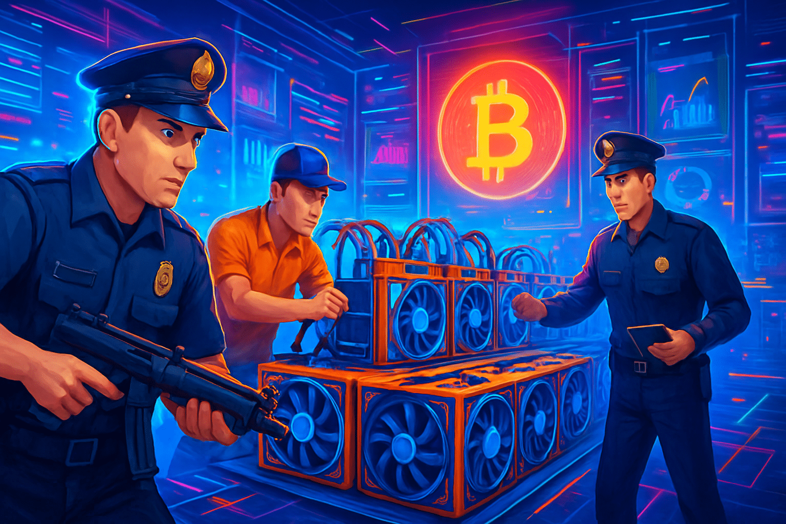 Nhà chức trách Malaysia thu giữ 41 giàn đào tiền Nhà chức trách Malaysia thu giữ 41 giàn đào tiền số trong đột kích