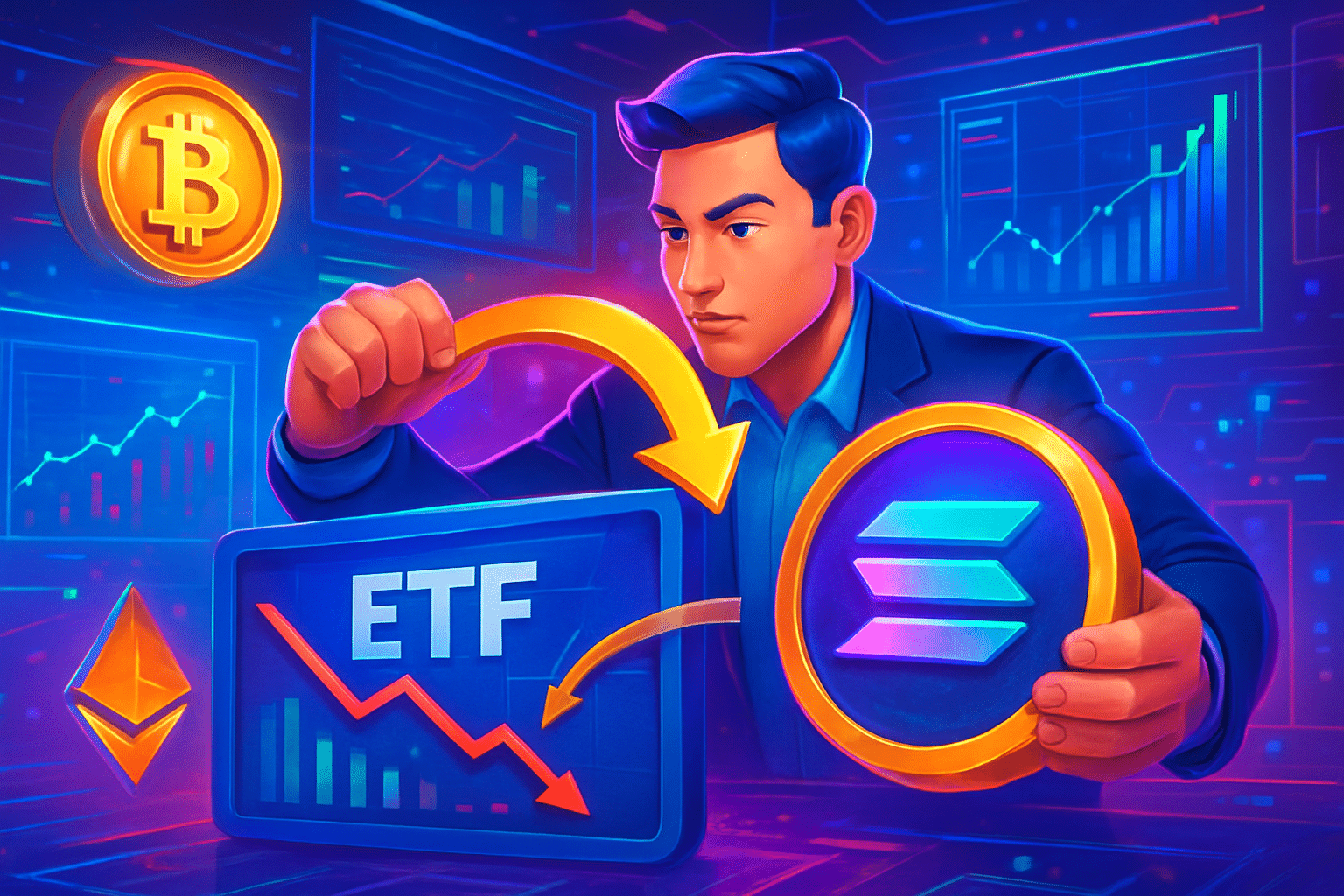 Nhà đầu tư rút tiền khỏi ETF Bitcoin, Ethereum, chuyển sang Solana