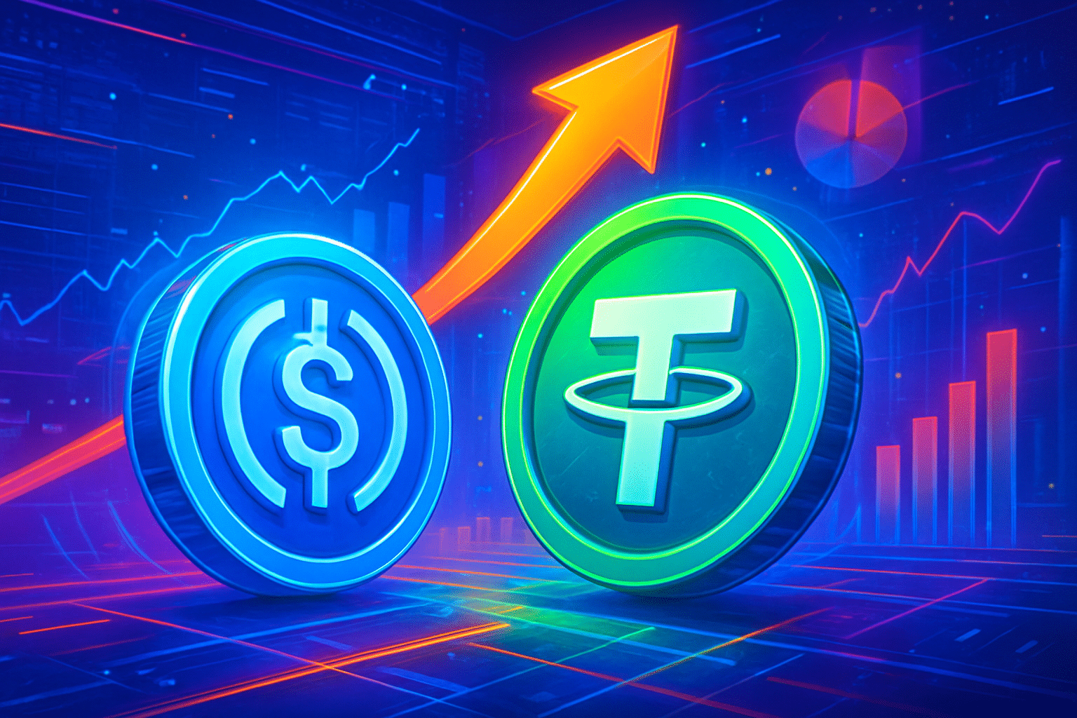 USDC của Circle tăng trưởng nhanh hơn USDT năm thứ USDC của Circle tăng trưởng nhanh hơn USDT năm thứ 2 liên tiếp