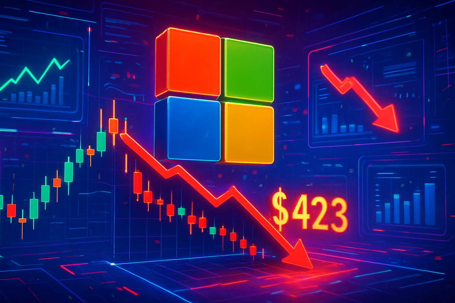 Cổ phiếu Microsoft kiểm tra hỗ trợ quan trọng gần 423 USD sau giảm mạnh