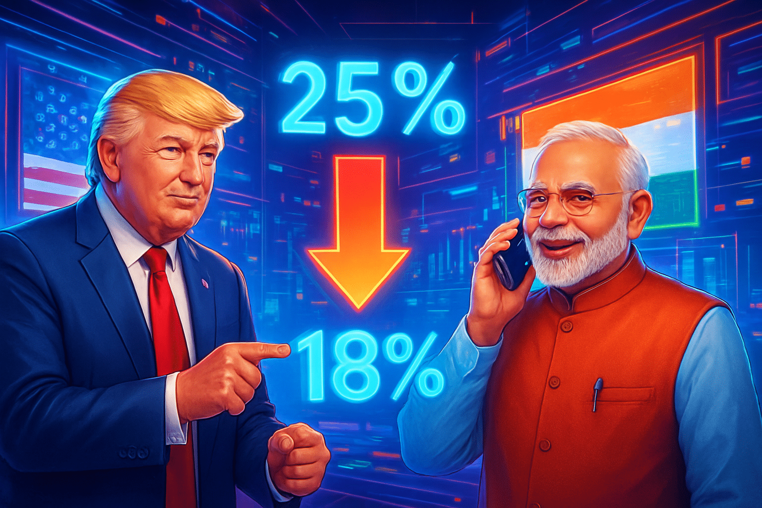 Trump giảm thuế quan hàng Ấn Độ từ 25% xuống 18% sau cuộc gọi Modi