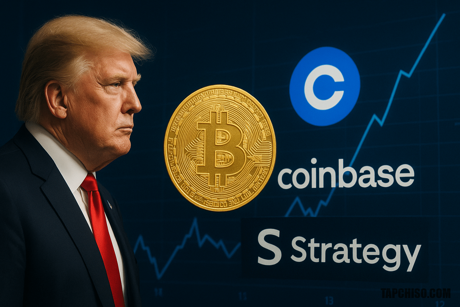 Trump tăng đầu tư tiền số qua Coinbase và Strategy Trump tăng đầu tư tiền số qua Coinbase và Strategy