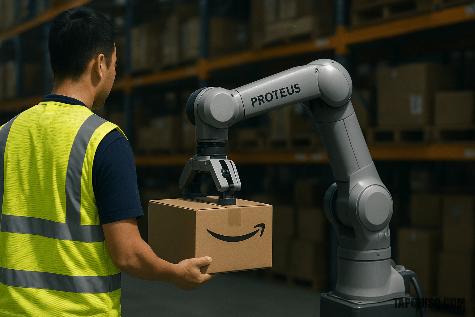Proteus cho phép công nhân điều khiển robot kho Amazon Proteus cho phép công nhân điều khiển robot kho Amazon