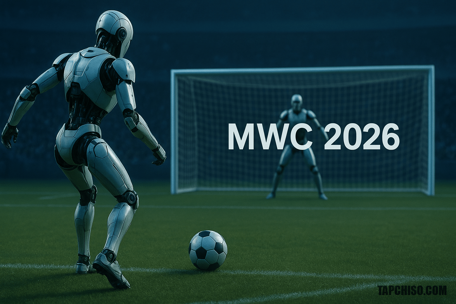 Robot hình người đấu luân lưu tại MWC Thượng Hải Robot hình người đấu luân lưu tại MWC Thượng Hải 2026