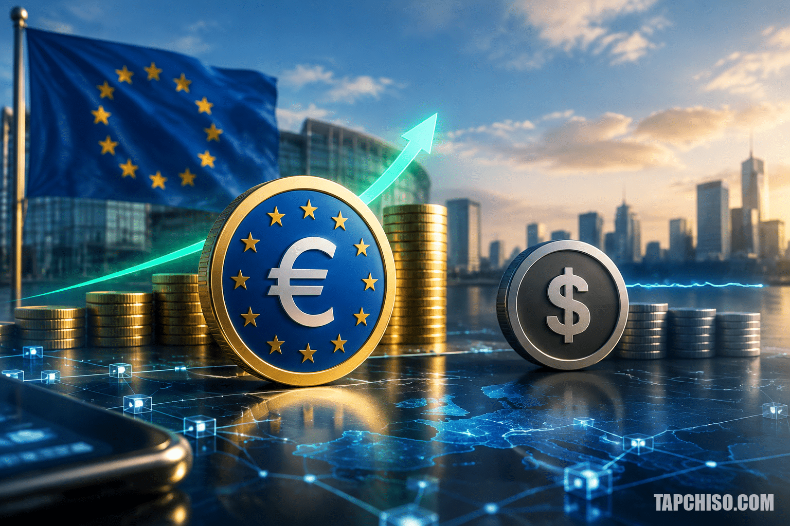 Stablecoin Euro tăng 156 triệu USD từ đầu năm, nguồn Stablecoin Euro tăng 156 triệu USD từ đầu năm, nguồn cung USD đi ngang